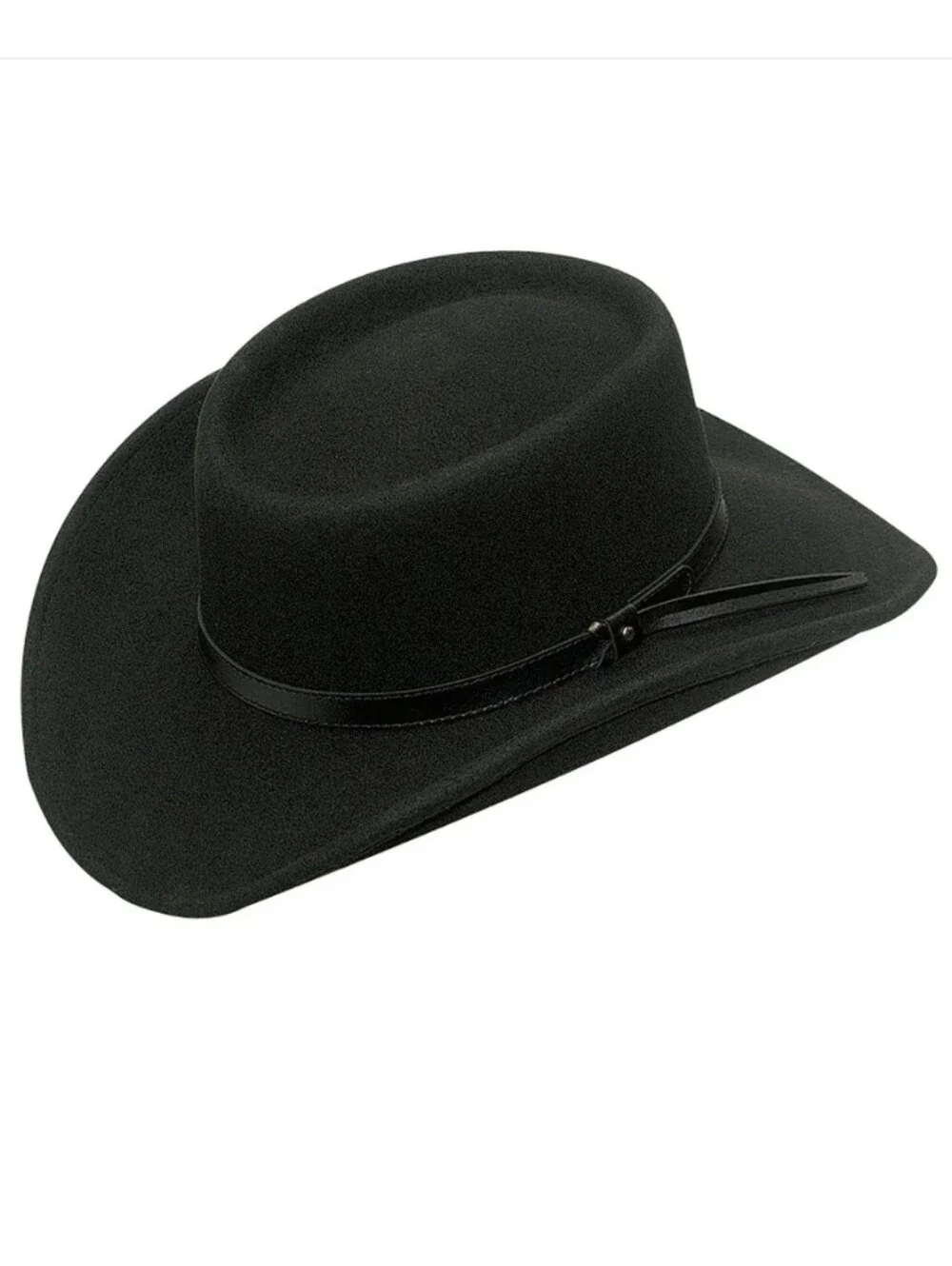 Twister Gambler Crushable 100% Wool Hat, Black, Size Large, Cowboy